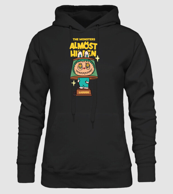 Almost Hidden model negru pe tricou
