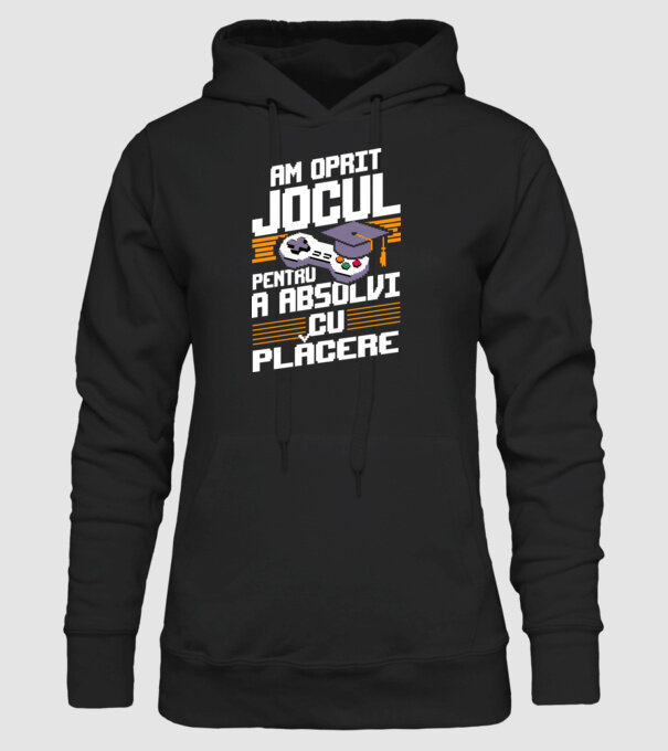 Am oprit jocul absolvent negru model negru pe tricou
