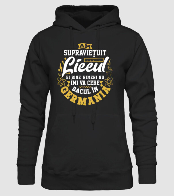 Am supraviețuit liceul model negru pe tricou
