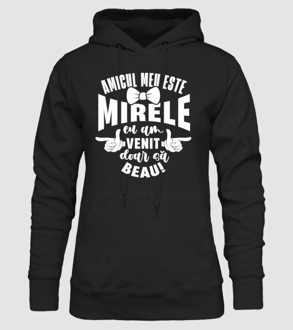 Amicul meu este mirele model negru pe tricou
