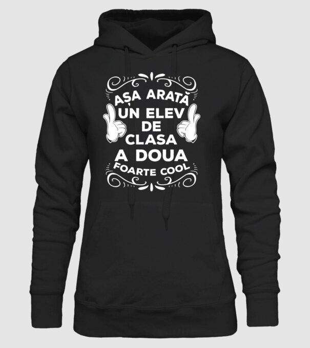 Așa arată un elev de clasa a doua foarte cool model negru pe tricou