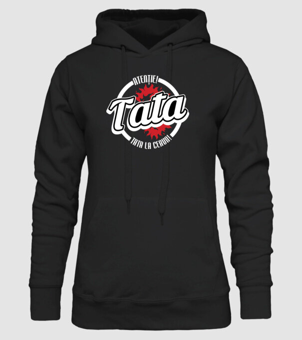 Atenție! Tata la ceaun! model negru pe tricou
