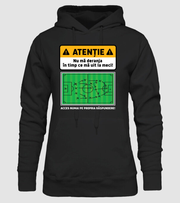 Atenție - Nu mă deranja, în timp ce mă uit la meci model negru pe tricou
