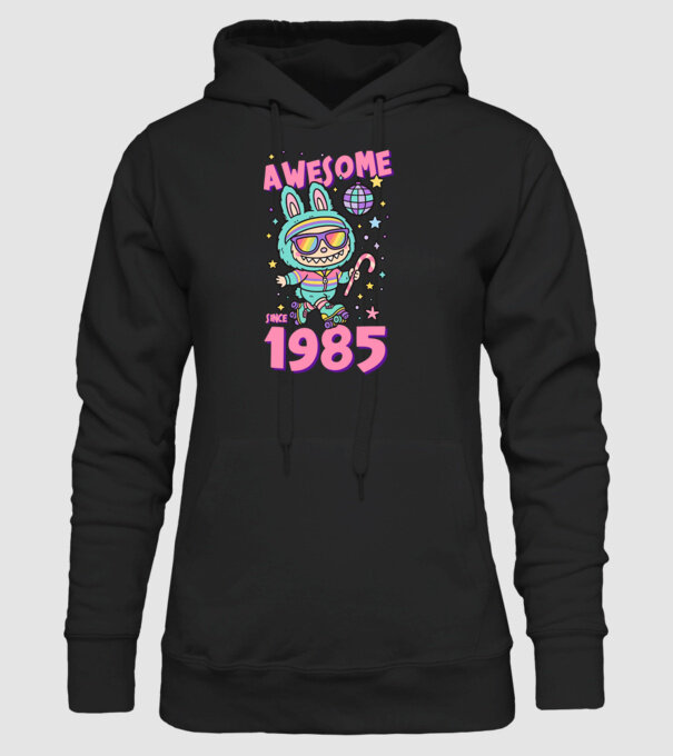 Awesome since 1985 - Labubu model negru pe tricou