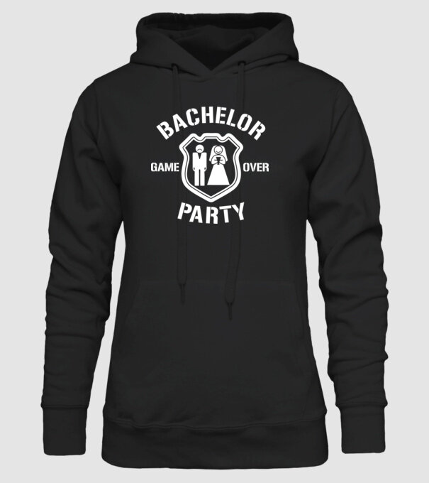 Bachelor Party Game Over model negru pe tricou