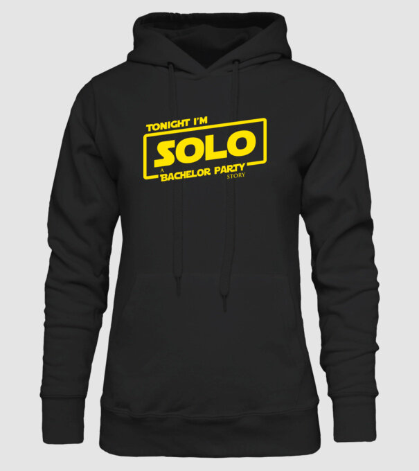Bachelor Party Solo model negru pe tricou