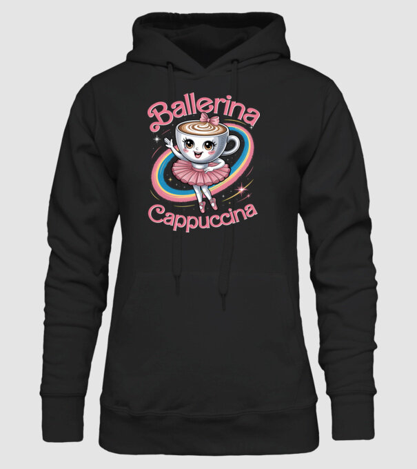 Ballerina Cappuccina model negru pe tricou