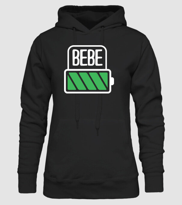 Bebe încărcat model negru pe tricou