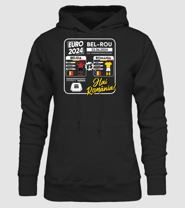 BEL-ROM euro 2024 calendar model negru pe tricou
