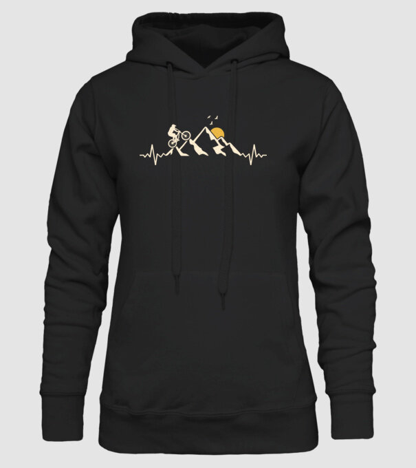Bike heartbeat model negru pe tricou