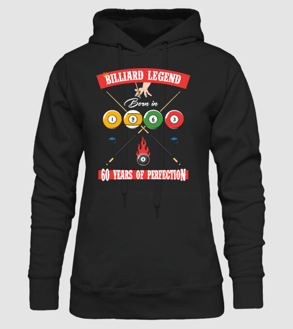 Billiard legend born in 1963 model negru pe tricou