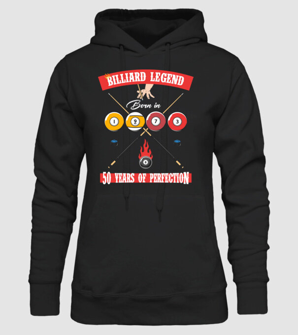Billiard legend born in 1973 model negru pe tricou