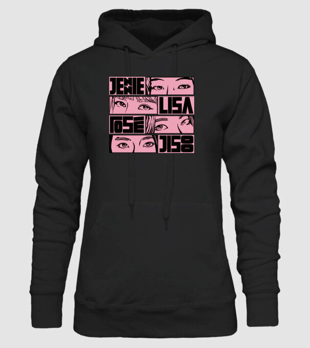BlackPink manga model negru pe tricou