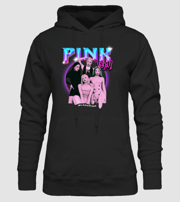 BLACKPINK pink venom model negru pe tricou