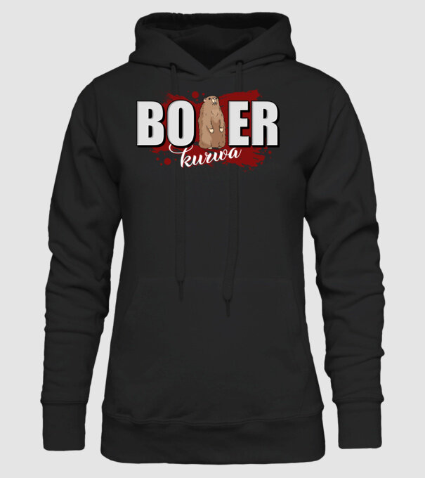 Bober Kurwa model negru pe tricou