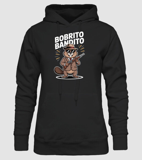 Bobrito Bandito model negru pe tricou