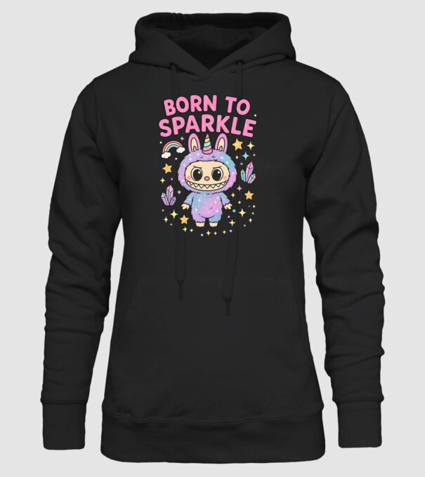 Born to sparkle model negru pe tricou