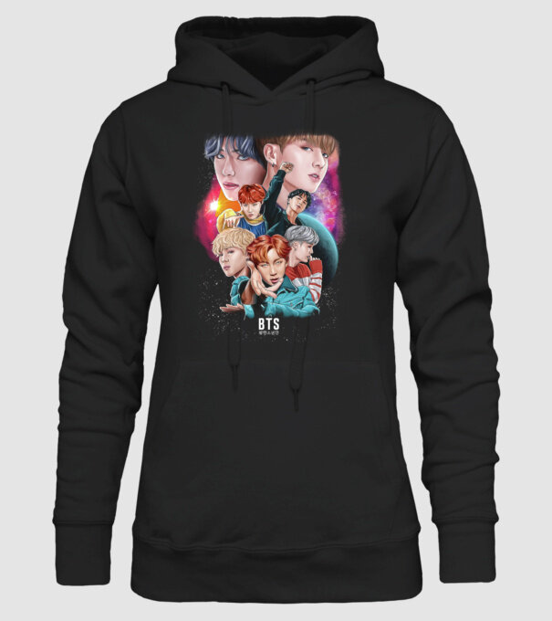 BTS POSTER model negru pe tricou