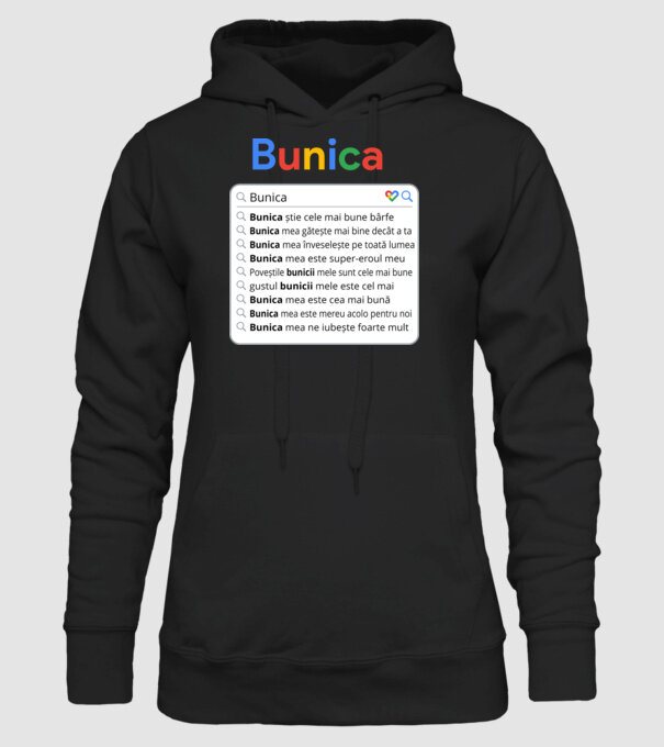 căutare Google Bunica model negru pe tricou
