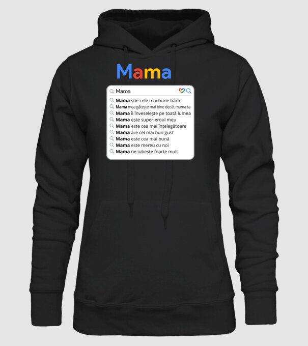 căutare Google Mama model negru pe tricou