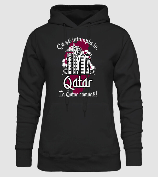 Ce se întâmplă în Katar model negru pe tricou