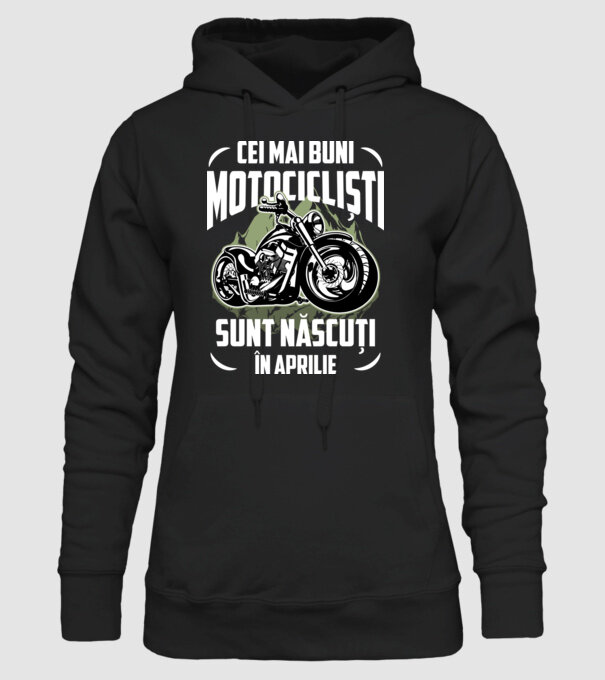 Cei mai buni motocicliști sunt născuți în Aprilie model negru pe tricou