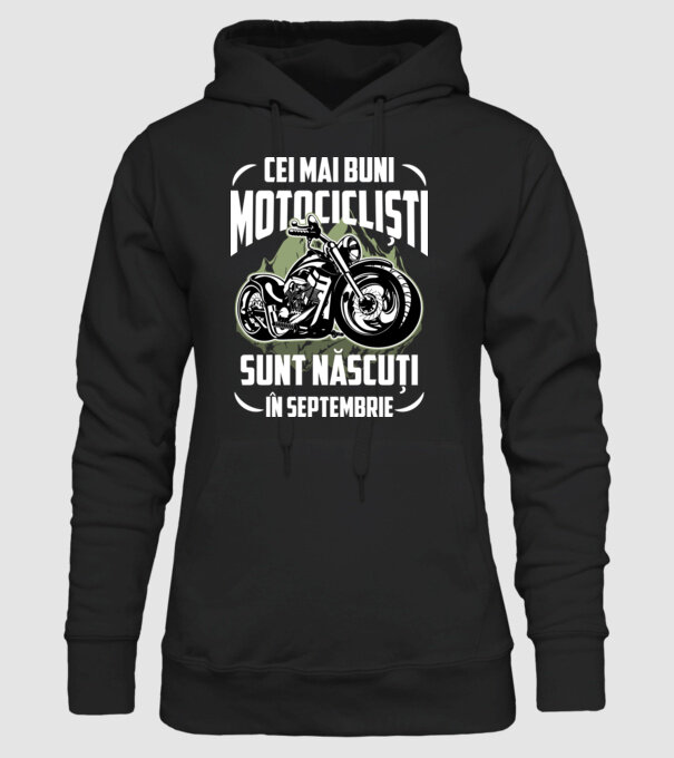 Cei mai buni motocicliști sunt născuți în Septembrie model negru pe tricou