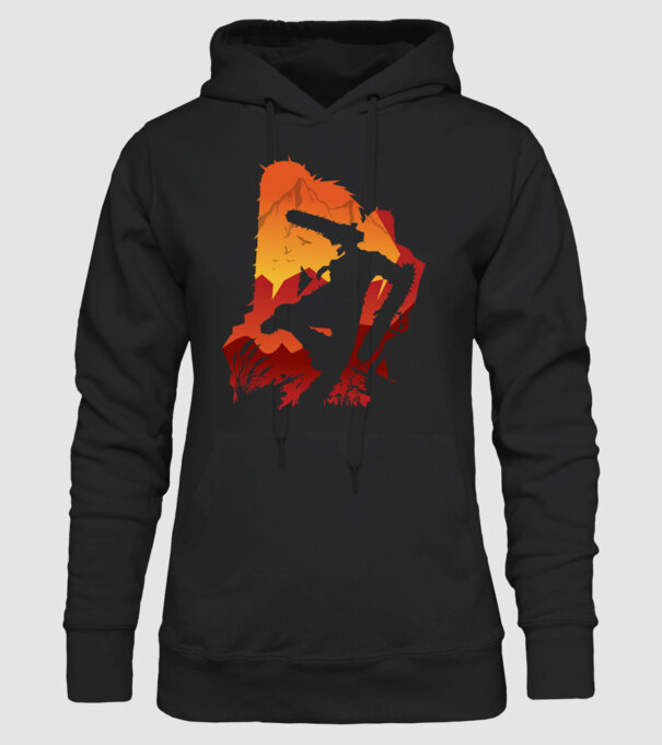 Chainsaw man silhouette model negru pe tricou