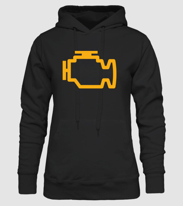 check engine model negru pe tricou