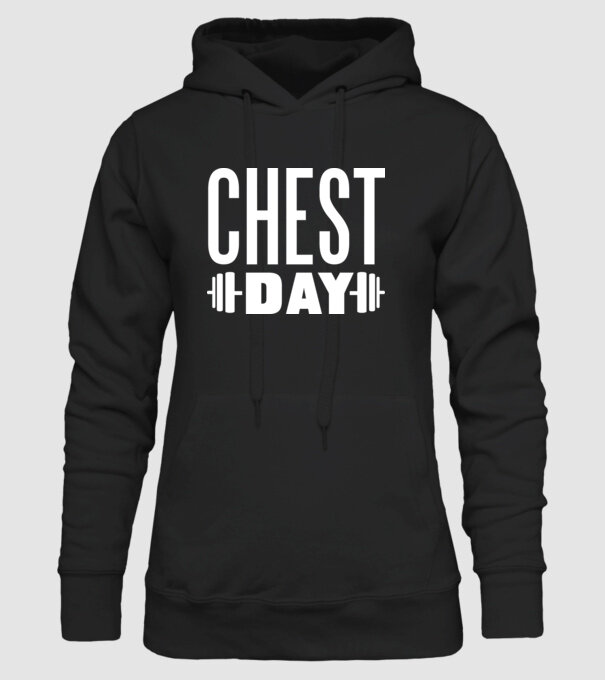 Chest day model negru pe tricou