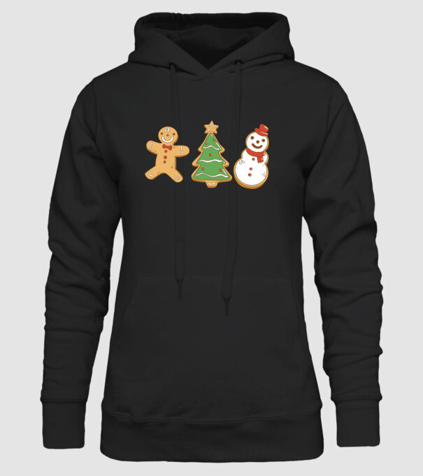 christmas cookies model negru pe tricou