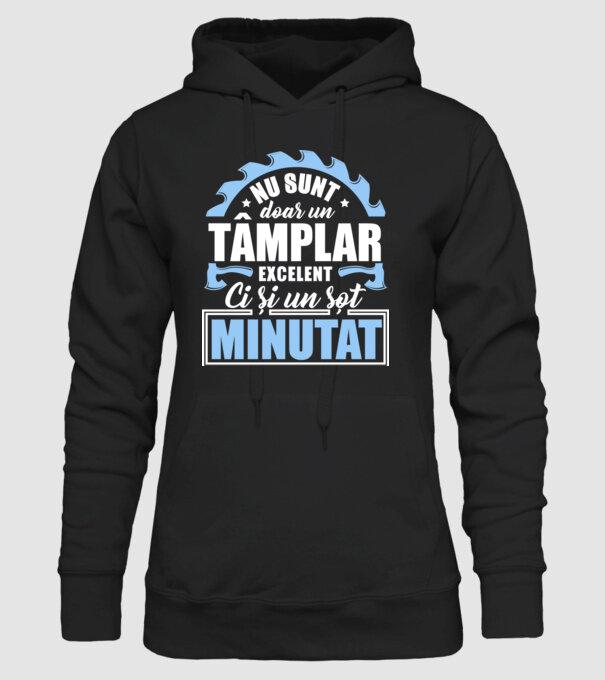 Nu sunt doar un tâmplar excelent, ci și un soț minunat! model negru pe tricou
