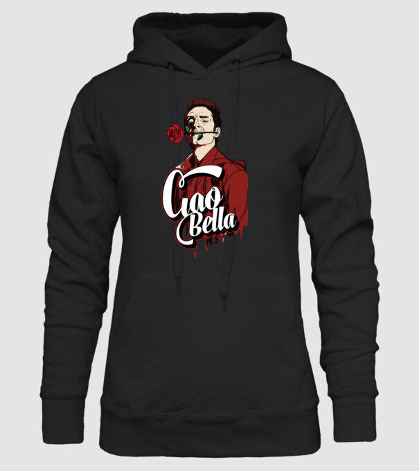 ciao bella berlin rose model negru pe tricou