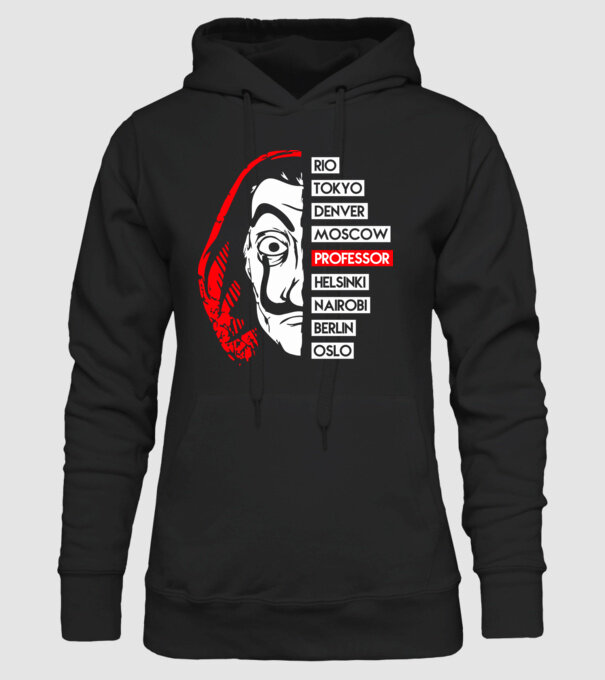 classic logo la casa de papel model negru pe tricou