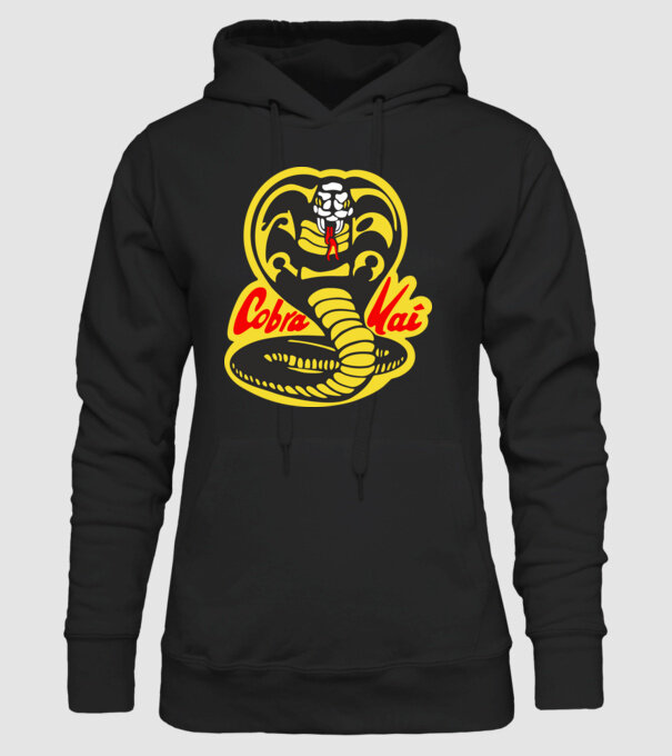 cobra kai logo model negru pe tricou