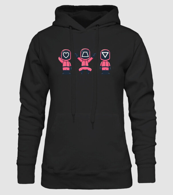 cute squid game toys model negru pe tricou