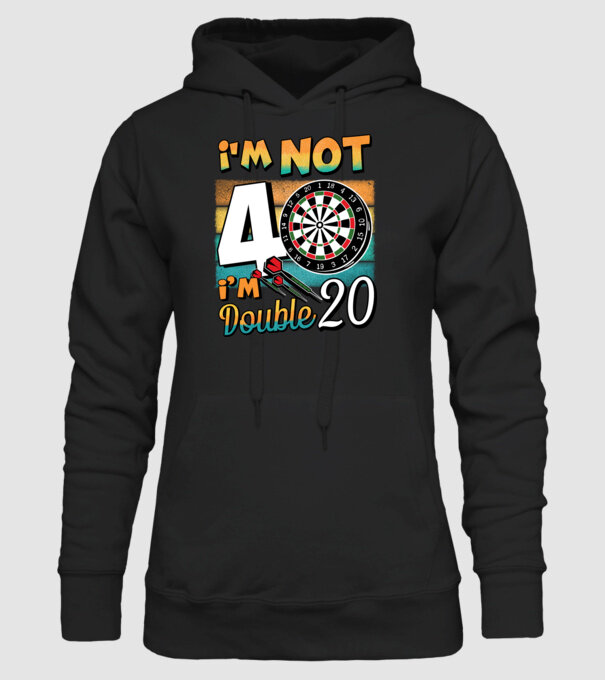Darts Birthday 40 years old model negru pe tricou