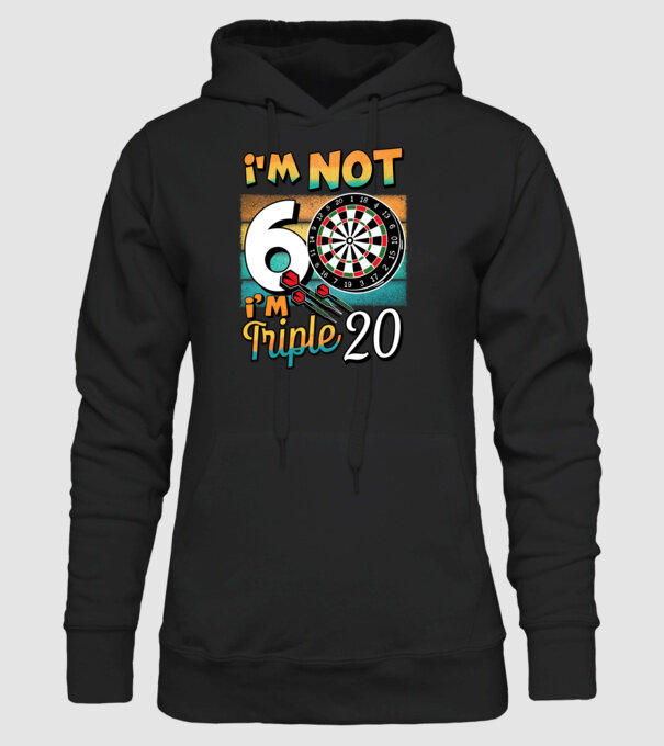 Darts Birthday 60 years old model negru pe tricou