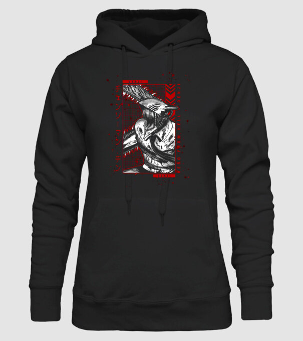 Denji Chainsaw man model negru pe tricou