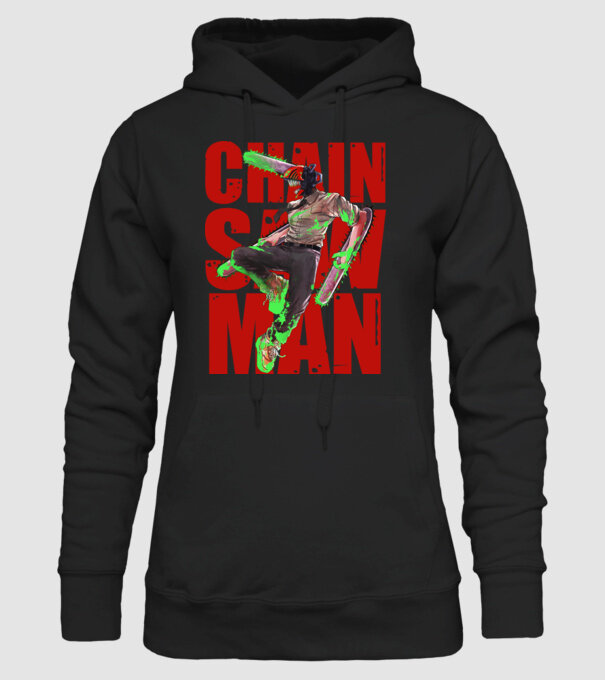 Denji chainsaw man concept model negru pe tricou