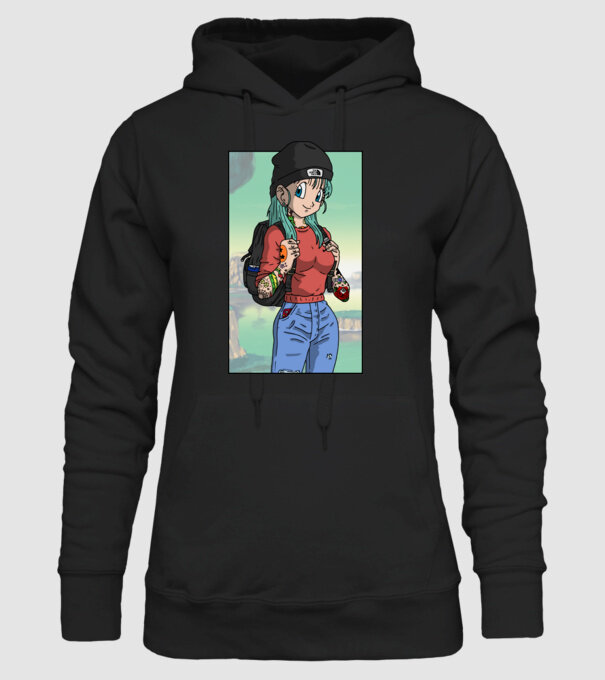 dragon ball bulma model negru pe tricou