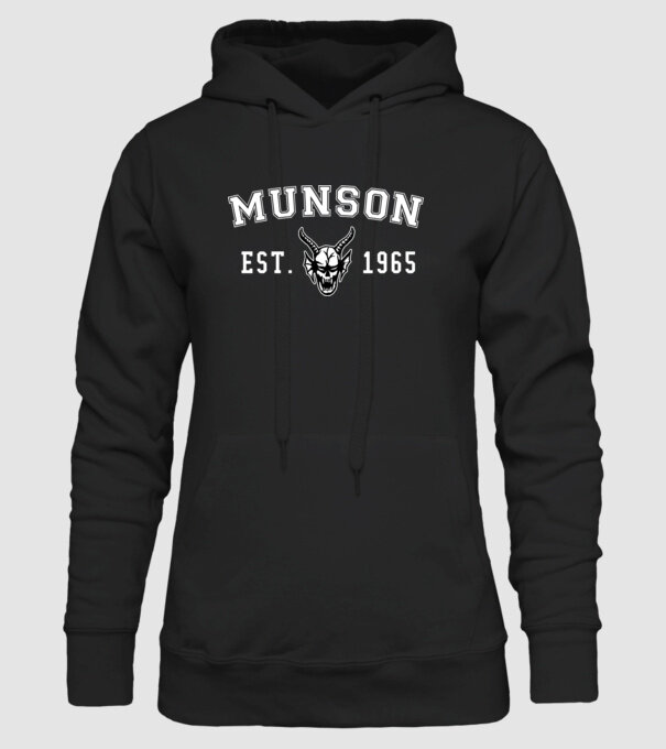 eddi munson est 1965 model negru pe tricou
