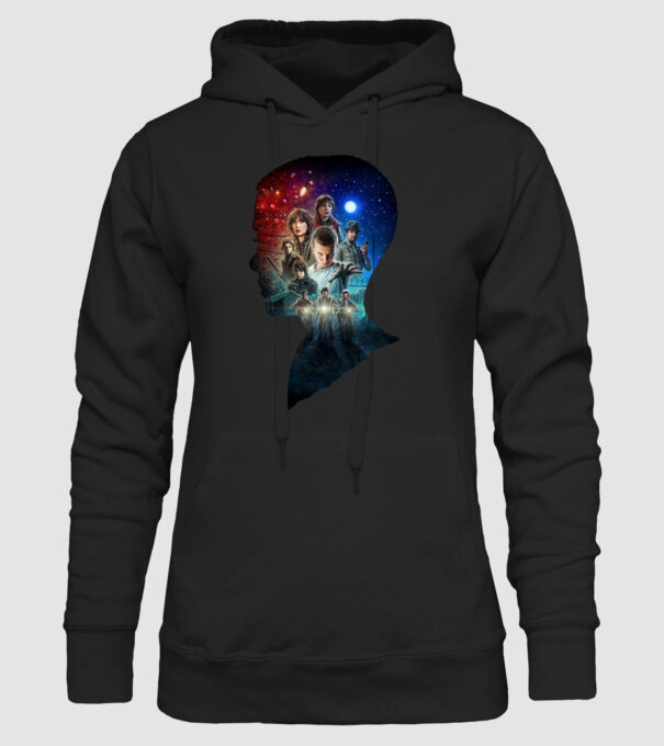 eleven poster head2 model negru pe tricou
