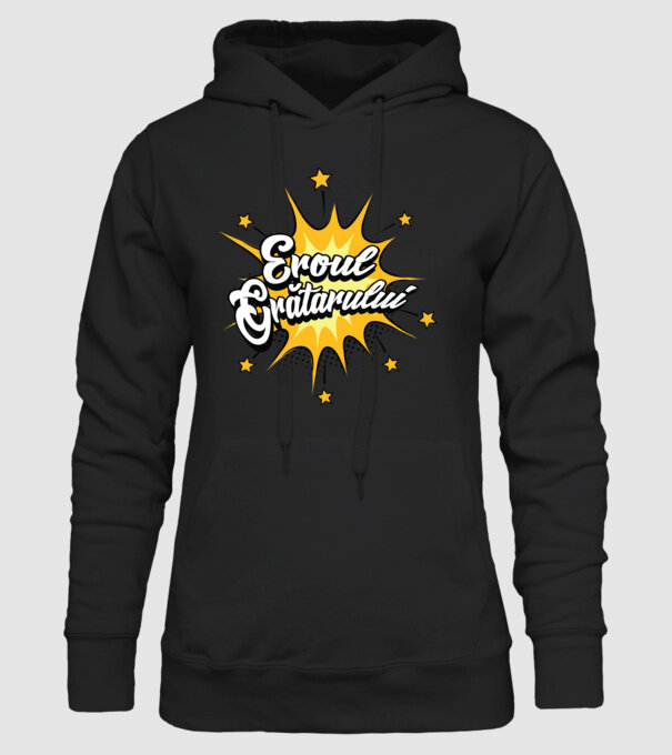 Eroul Grătarului model negru pe tricou