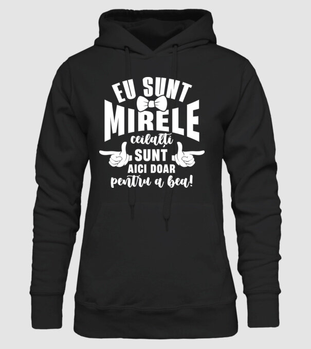 Eu sunt mirele model negru pe tricou