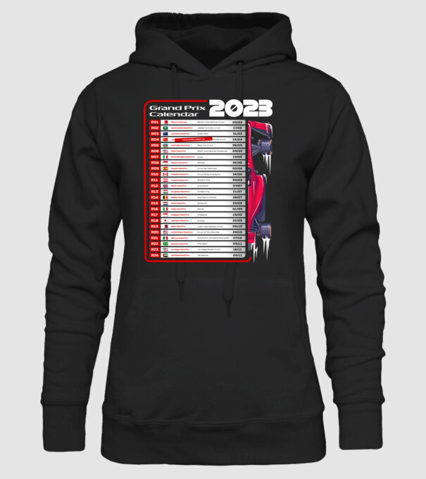 F1 Calendar TBA model negru pe tricou