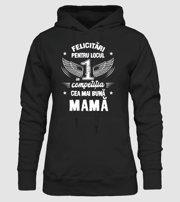 Felicitări pentru locul 1 în competiția Cel mai bun tată! model negru pe tricou