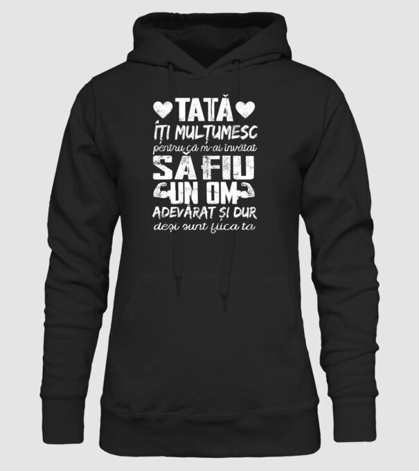fiică crescută ca fiu Negru model negru pe tricou