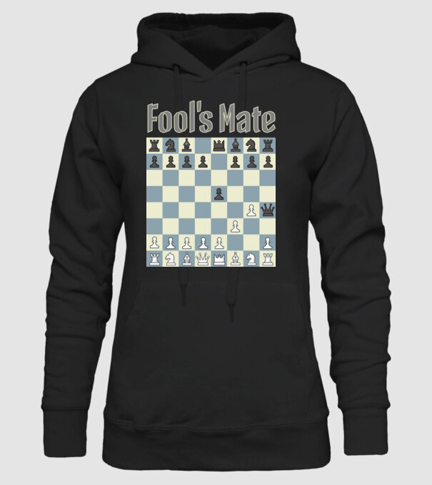 fool's mate model negru pe tricou