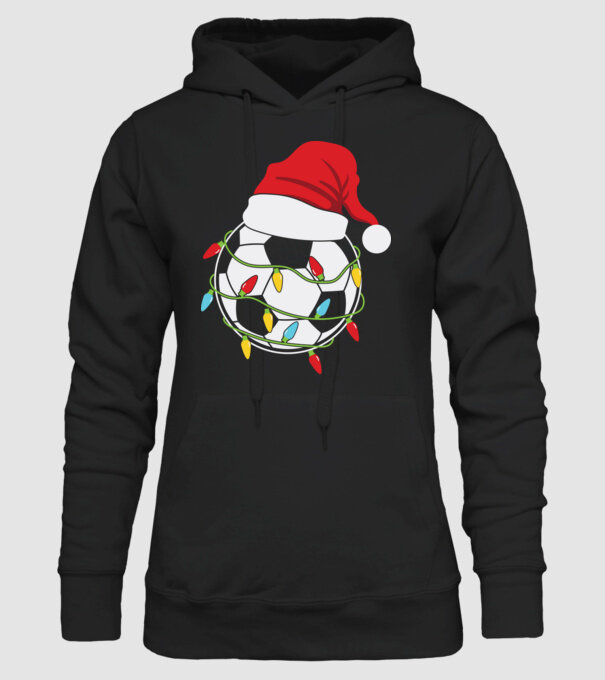 Football christmas model negru pe tricou